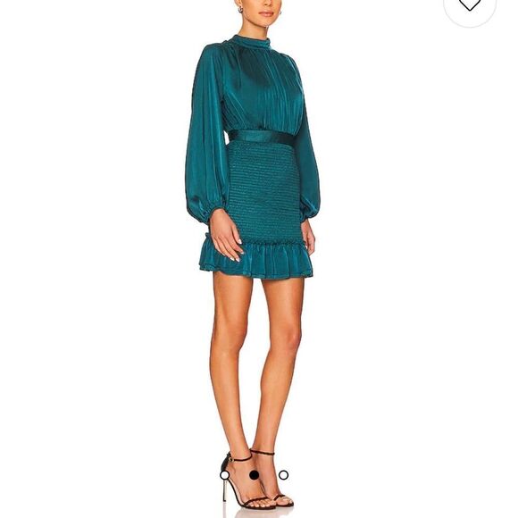 NWT Revolve Line And Dot ELLIOT DRESS Emerald XS - Picture 15 of 15